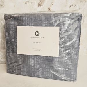 Hotel Collection King 500 Thread Count Cotton Broken Dot Sheet Set Slate Blue